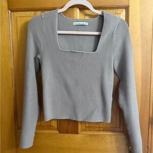 Abercrombie & Fitch Taupe Ribbed Knit Top